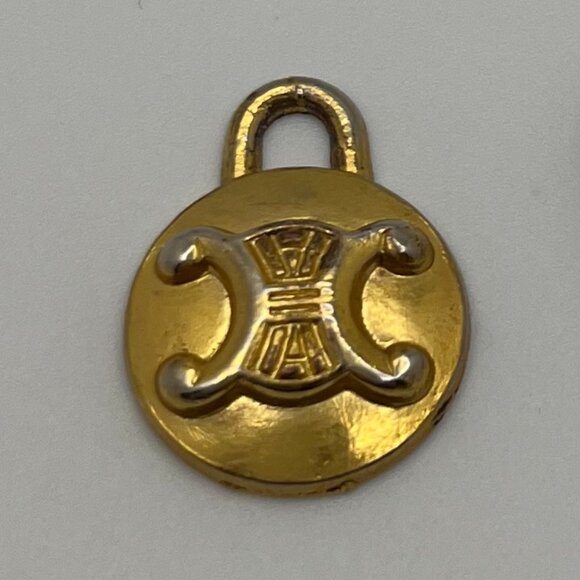 Vintage Celine Gold Tone Pendant C - Picture 1 of 4